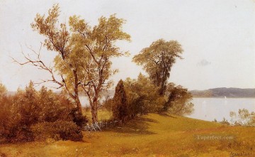  Velero Pintura al %c3%b3leo - Veleros en el Hudson en Irvington luminismo paisajes Albert Bierstadt